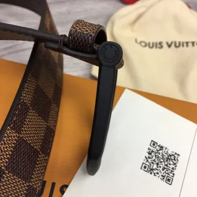Louis Vuitton Men's Timeless Reversible Belt In Brown/Black Monogram And Damier Canvas With Black Hardware 35mm