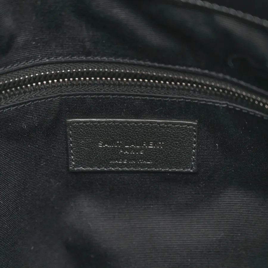 Saint Laurent Medium Niki Shopper Tote Black Crinkled Monogram Calfskin Matelasse Leather Silver Hardware