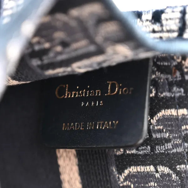 Dior Mini Book Tote Blue Velvet Oblique Embroidered - Image 2