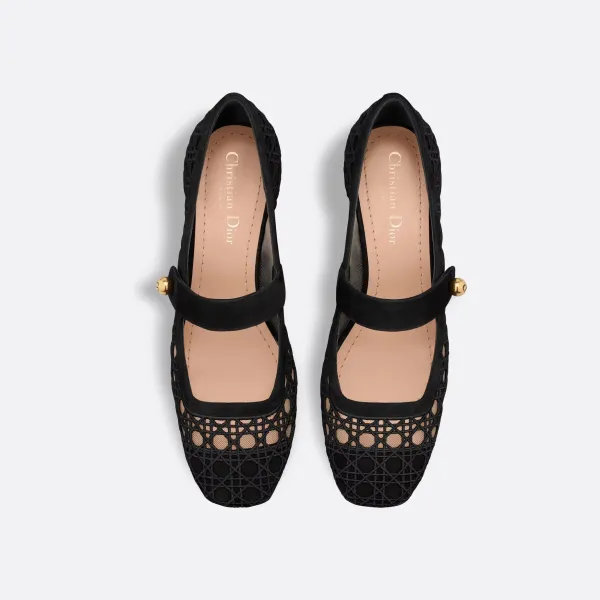 Dior thick with square head black high heels shoes - Image 5