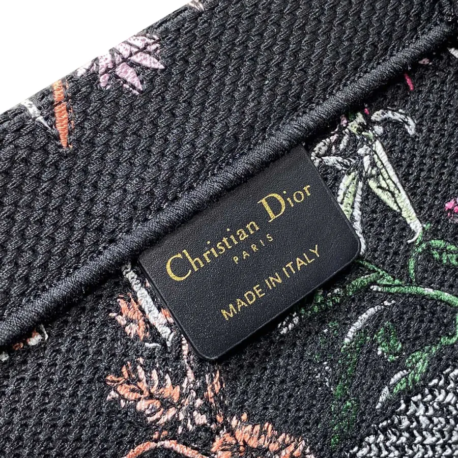 Dior Medium Dior Book Tote Black Multicolor Dior Herbarium Embroidery