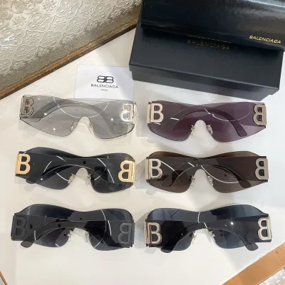 Balenciaga Mask glasses silver/brown/black/black silver/black gold color Size 58口18-140