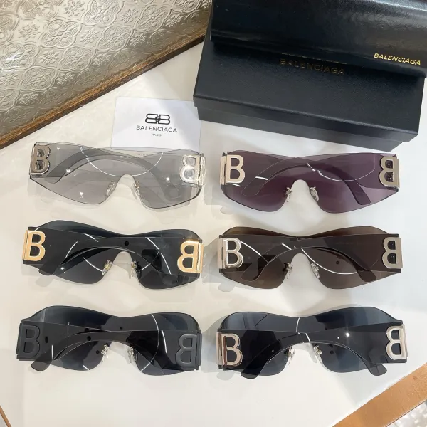 Balenciaga Mask glasses silver/brown/black/black silver/black gold color Size 58口18-140 - Image 7