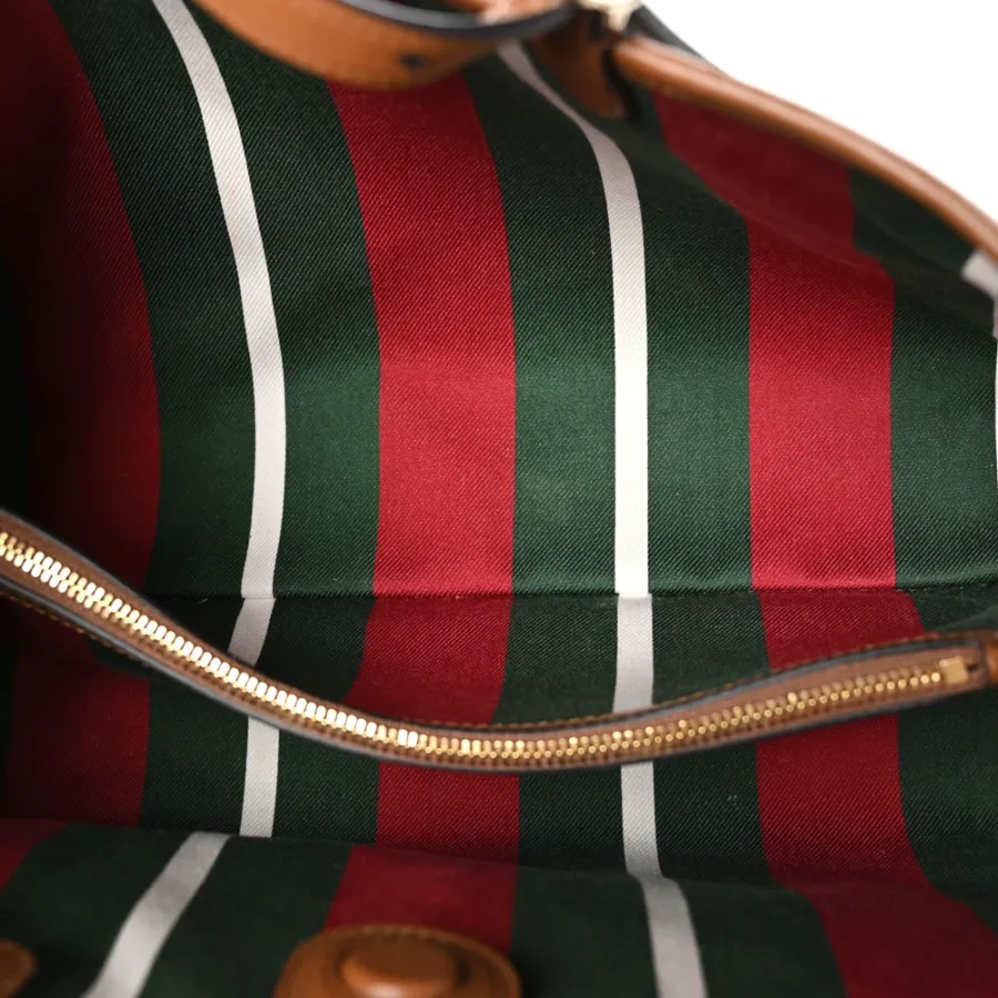 Gucci Small Emblem Tote Beige / Dark Brown GG Supreme Monogram Coated Canvas & Leather Silver Hardware