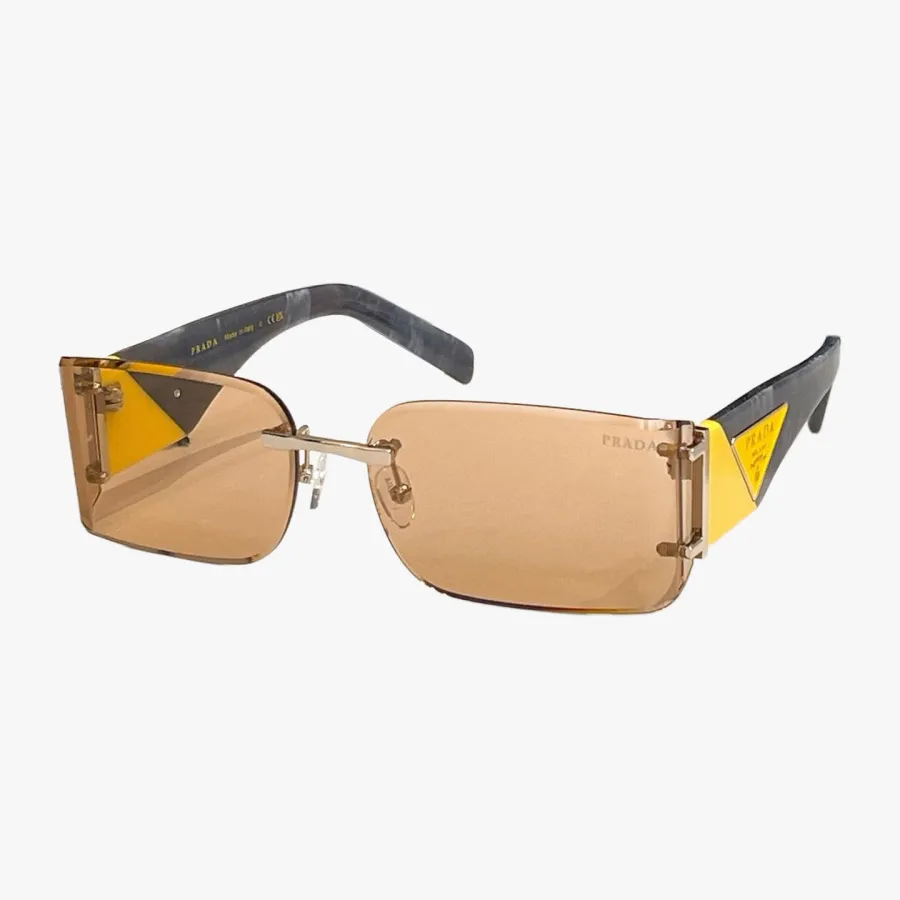 Prada square frame glasses brown/tawny/red/black color Size 62口17-140