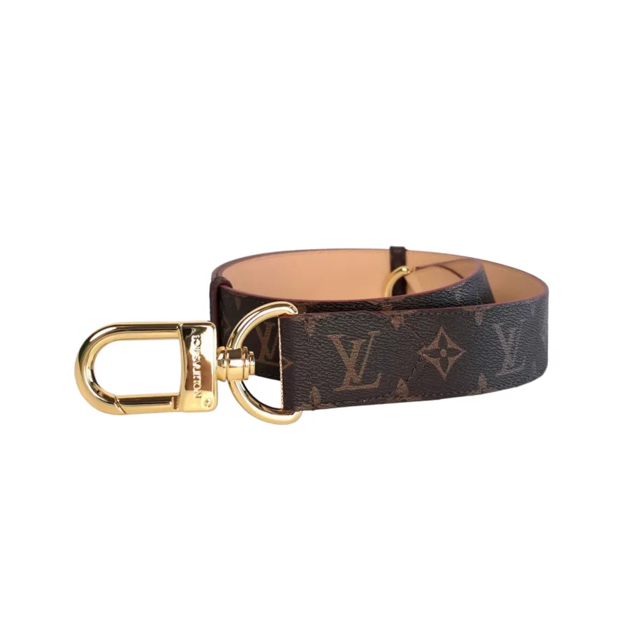 Louis Vuitton Women's Oversized Hook Reversible Belt In Black/Tan Calfskin And Monogram Canvas With Gold Hardware 40mm