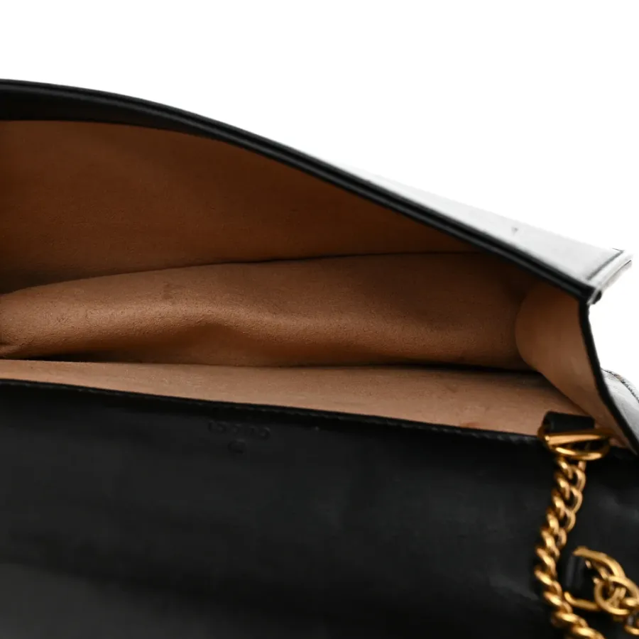 Gucci Mini GG Marmont Bag Black Calfskin Matelassé Leather Aged Gold Hardware