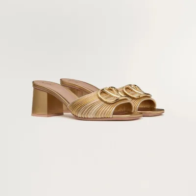 VALENTINO Metallic sandals (heel height 6cm)
