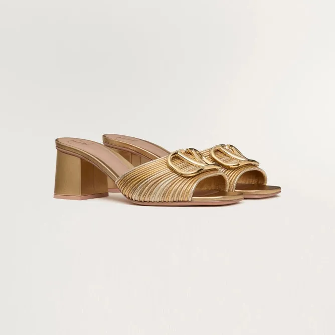 VALENTINO Metallic sandals (heel height 6cm)