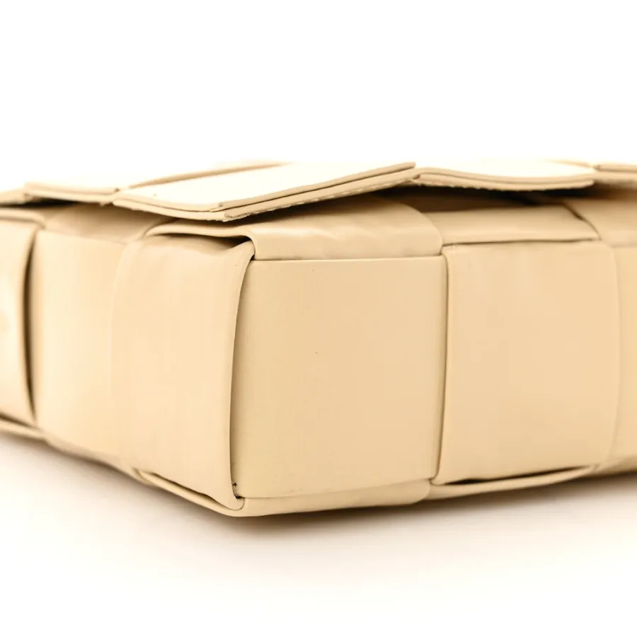 Bottega Veneta Maxi Intrecciato Cassette Crossbody Bag Porridge Paper Calfskin Leather