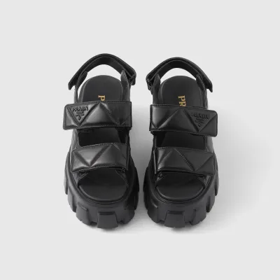 PRADA Black Monolith Nappa leather sandals