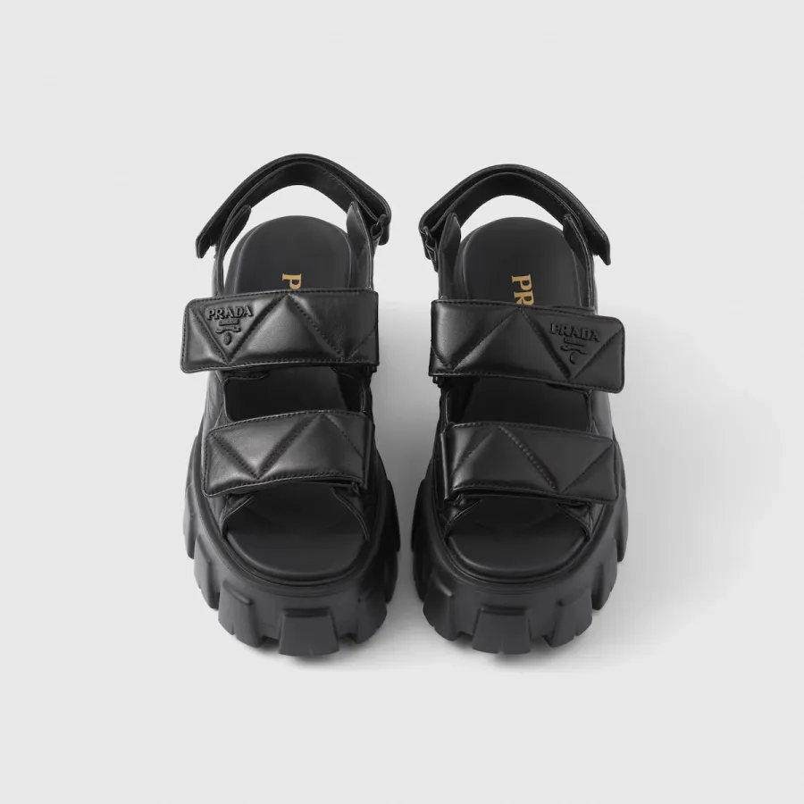 PRADA Black Monolith Nappa leather sandals