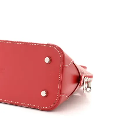 Goyard Mini Vendome Bag Red Goyardine Canvas Silver Hardware