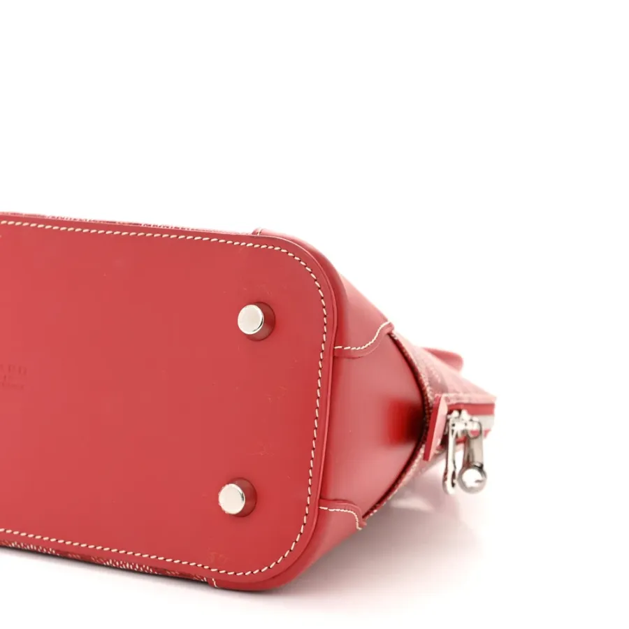 Goyard Mini Vendome Bag Red Goyardine Canvas Silver Hardware