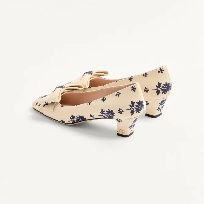 VALENTINO Silk floral print heels (4.5 cm high heel)