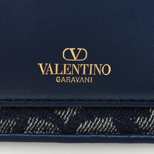 Valentino Garavani Small Locò Shoulder Bag Melange Denim/Worker Toile Iconographe Cotton VLogo Gold Hardware - Image 6