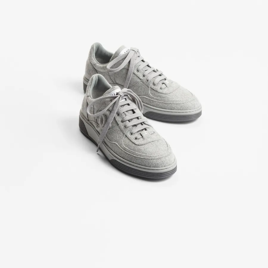 Light grey wool with mixed fibre Chanel Sneakers