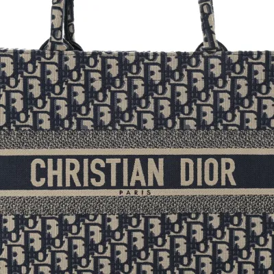 Dior Medium Book Tote Blue Multicolor Oblique Canvas