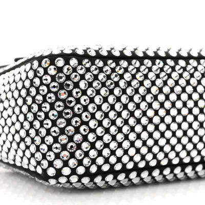 Prada Mini Re-Edition 2000 Bag Cristal Satin & Crystal Silver Hardware