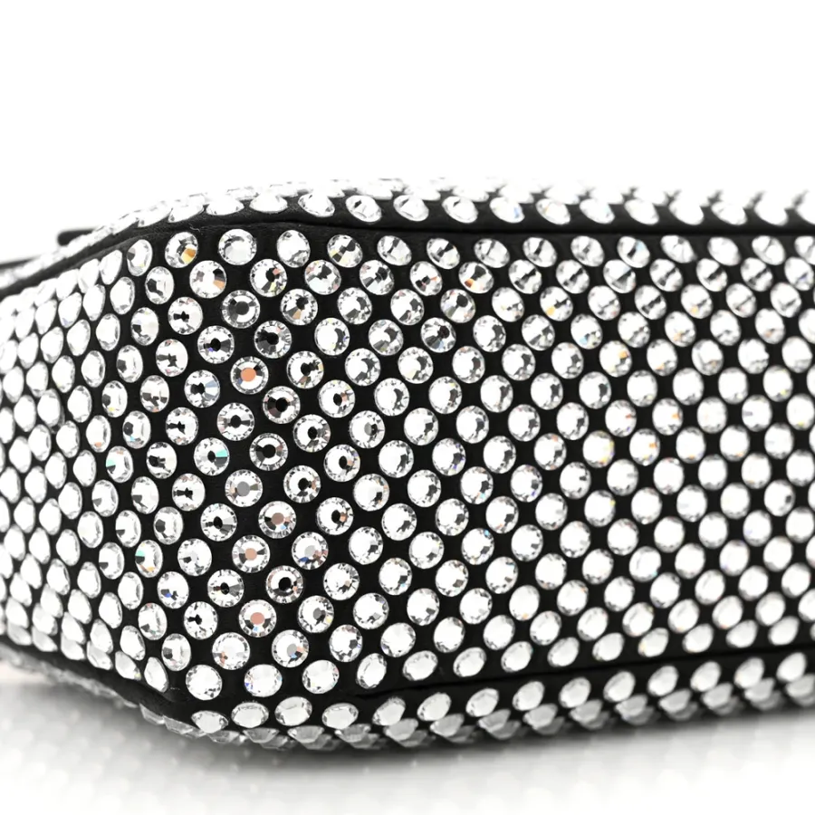 Prada Mini Re-Edition 2000 Bag Cristal Satin & Crystal Silver Hardware