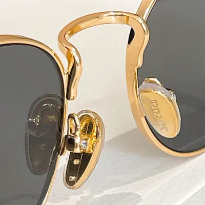 Prada round frame glasses black gold/purple/coral/tawny/brown color Size 49口21-145