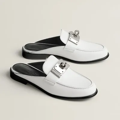 HERMES Iota Mule white Slippers