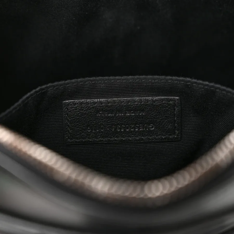 Saint Laurent Medium Lou Camera Bag Black Monogram Calfskin Matelasse Leather Silver Hardware