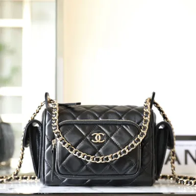 Chanel Black / Red / Milk Tea color Crossbody Bags