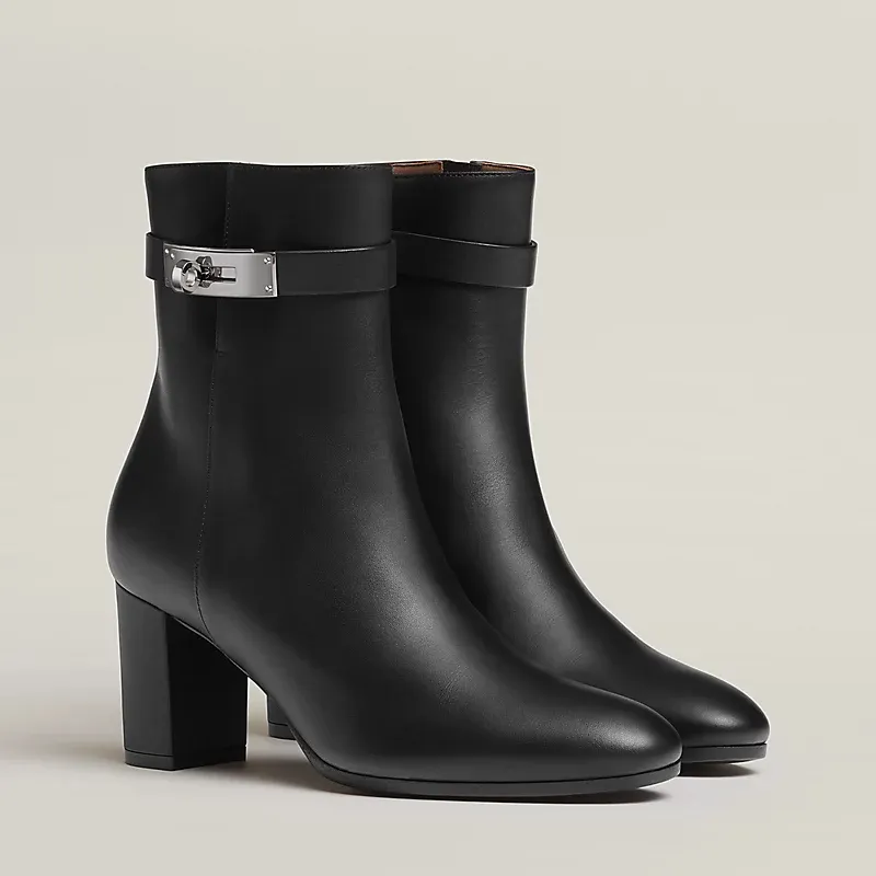 HERMES Saint Germain Black ankle boots