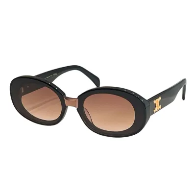 Celine Oval glasses leopard/eggplant/brown black/black white/black ivory/black color Size 51口23-145