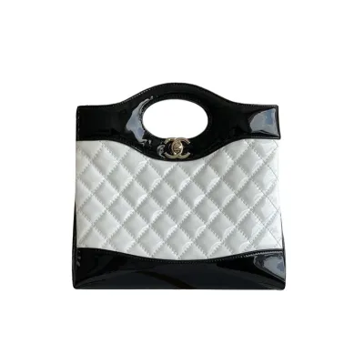 Chanel Patent Leather Black / White and Black Crossbody Bags