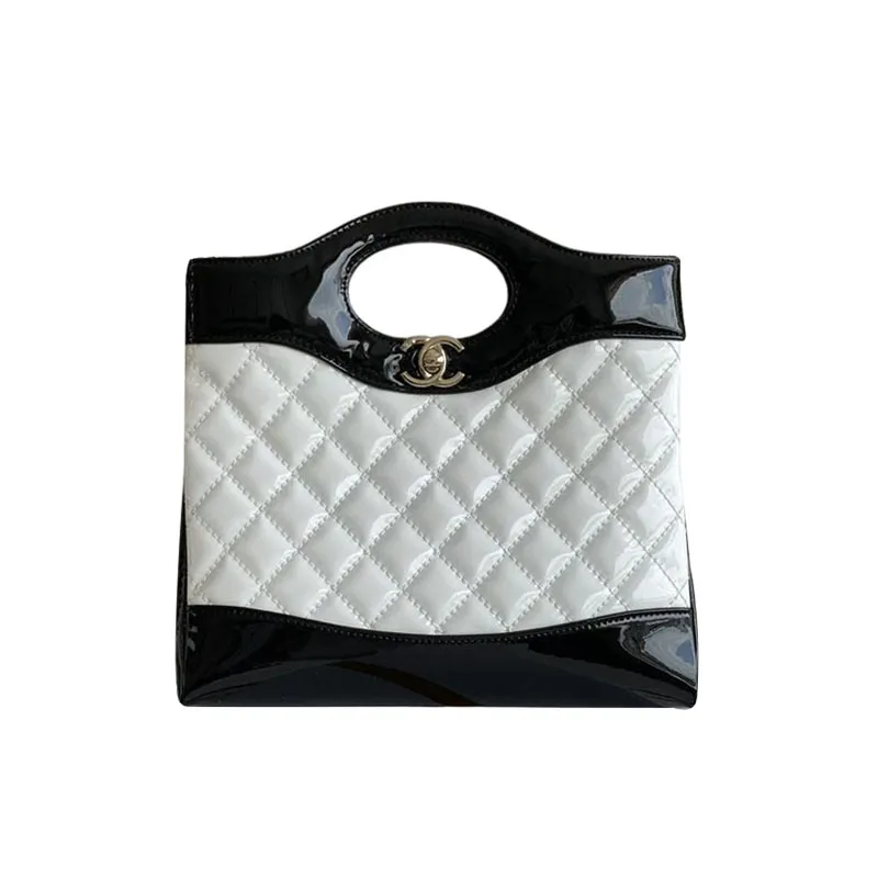 Chanel Patent Leather Black / White and Black Crossbody Bags