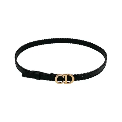 Dior Women' s Montaigne Star CD Buckle Saddle Belt In Black/Brown/Dijon Calfskin With Gold/Silver Hardware 20mm