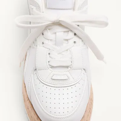 VALENTINO FREEDOTS XL Calf leather and cork sneakers