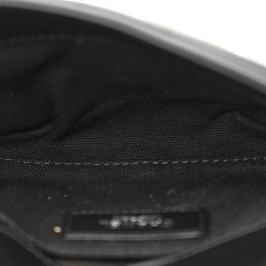 Chanel CC Uniform Flap Belt Bag Small Black Quilted Calfskin Leather Silver Hardware