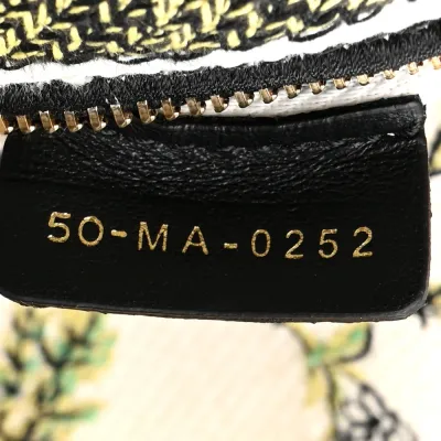 Dior Medium D-Constellation Lady D-Lite Latte Multicolor Embroidered Canvas Gold Hardware