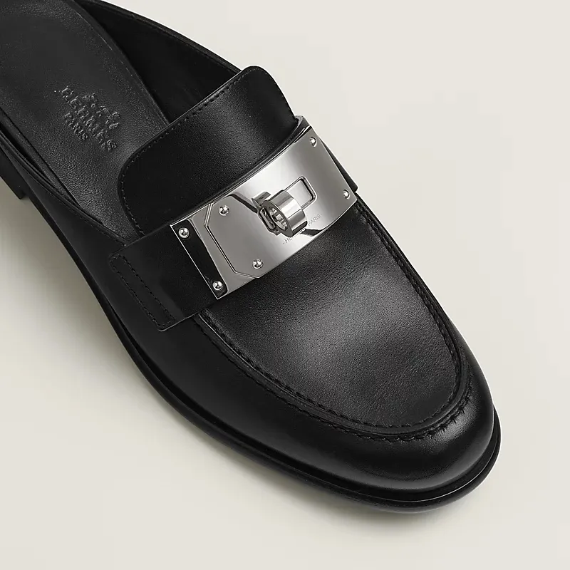 HERMES Iota Mule Black Slippers