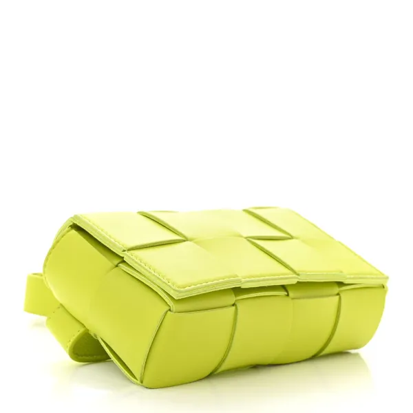 Bottega Veneta Small Intreccio Cassette Belt Bag Kiwi Paper Calfskin Leather - Image 6