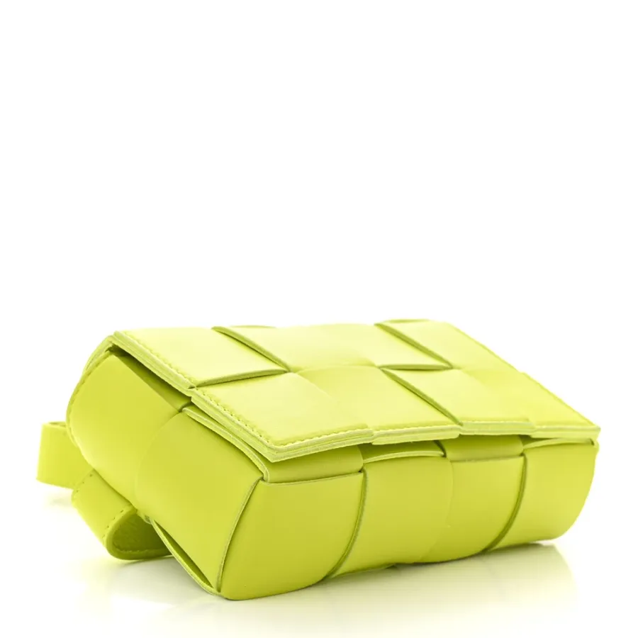 Bottega Veneta Small Intreccio Cassette Belt Bag Kiwi Paper Calfskin Leather