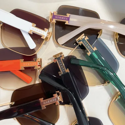 Hermès square frame glasses orange/green/white/purple white/leopard/black color Size 59口18-145