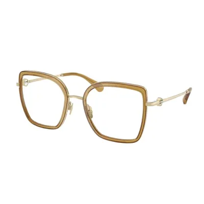 CHANEL square frame glasses tawny color size 56口-18-142