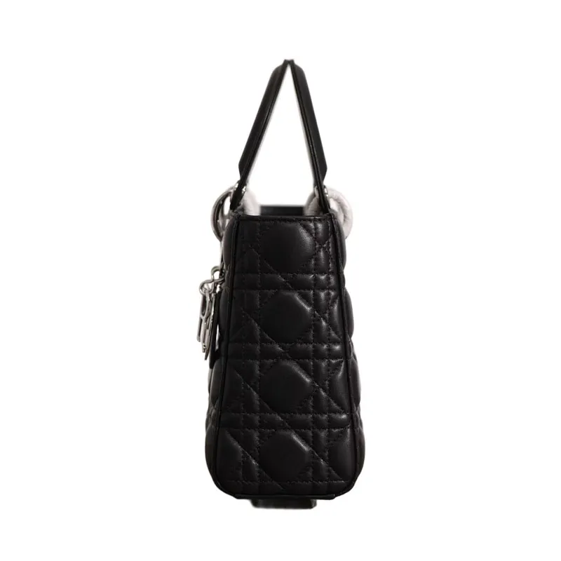 Dior Lady Dior Black Lambskin Leather 20cm
