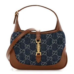 Gucci Mini Jackie 1961 Hobo Blue Tea / Cuir New Denim GG Monogram & Calfskin Leather Gold Hardware