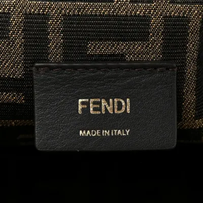 Fendi Medium Fendi First Black Shiny Nappa Leather Gold Hardware