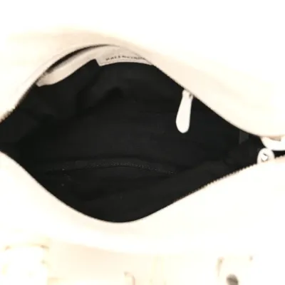 Balenciaga XS Neo Cagole Handbag Optic White Agneau Arena Leather Silver Hardware