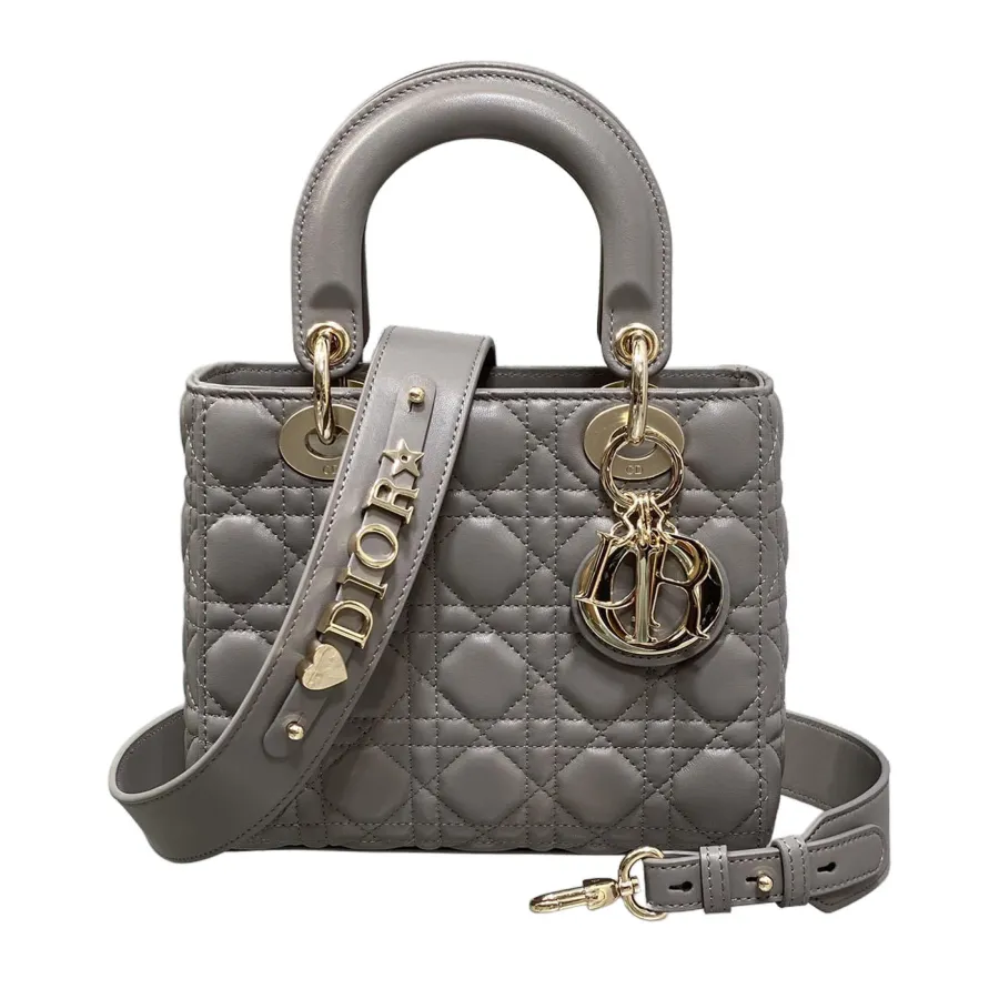 Dior Small My ABCDior Lady Dior Grey/Biscuit/Purple/Pink/Pale Blue/Stone Grey Cannage Lambskin Leather Gold Hardware