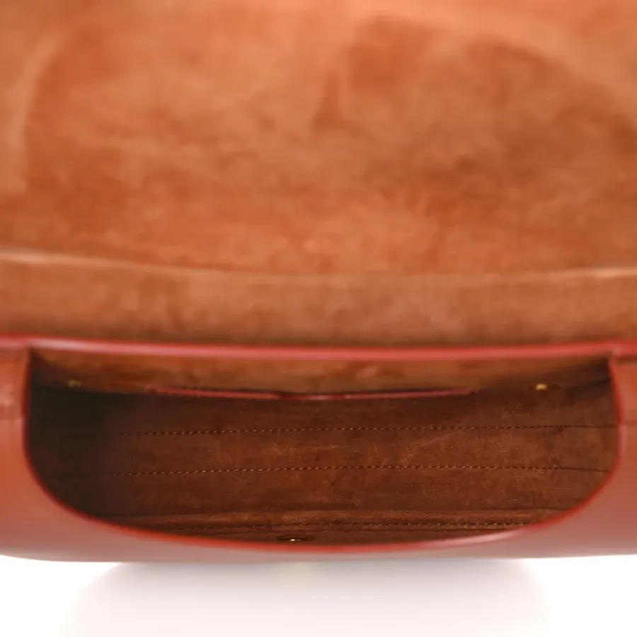 Dior Medium Bobby Flap Bag Dark Tan Box Calfskin Leather Gold Hardware