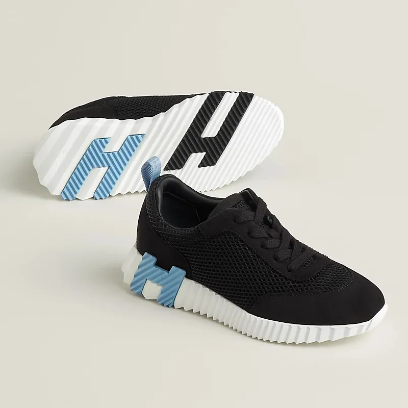 HERMES Black Sneakers Bouncing Sports Shoes