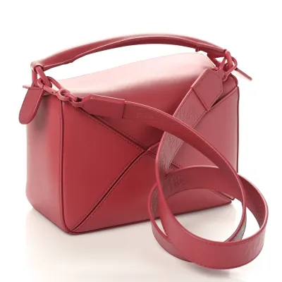Loewe Puzzle Bag Small Plumrose Satin Calfskin Leather Incognito Hardware