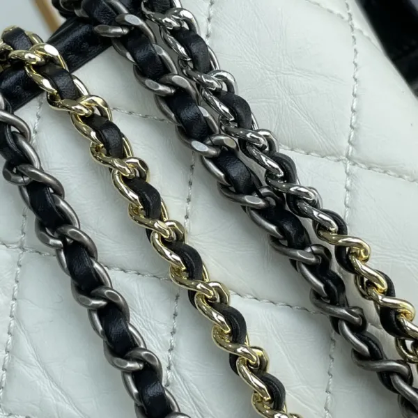 Chanel Bag Black With White Quilted Calfskin Leather Shoulder Bags Crossbody Bags - Image 7